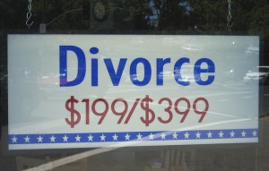 Cheap is not always best when it comes to divorces.  Quick, on the other hand, is a good thing.  (banjo d, Flickr Creative Commons)