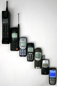 This is a visual representation of the progression of cellphones.  No doubt it was one of the bigger ones that went into Detroit's "Treasure Chest" in 2001.  (anders, Wikipedia Commons)