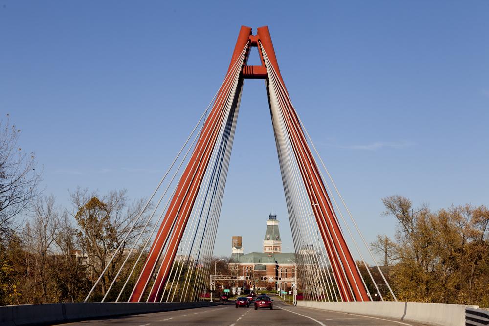 J. Muller International's Second Street Bridge into town. (Carol M. Highsmith)