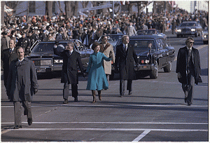 The Carters take to the street.  (Library of Congress)