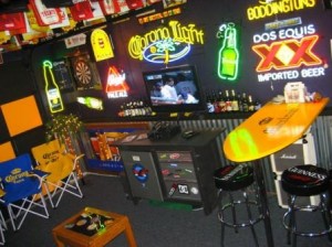 A bright, and also beery, Man Cave.  (www.ManCaveSite.org)