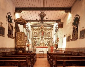 Interior of the Mission San Juan Capistrano chapel.  (Carol M. Highsmith)