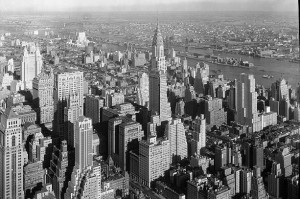 By 1932, a year after the Empire State Building rose, many skyscrapers, including the Chrysler ahead, had sprouted.  (Library of Congress)