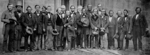 Some of the "rescuers" of the Oberlin citizens on trial for harboring a fugitive slave.  (Wikipedia Commons)