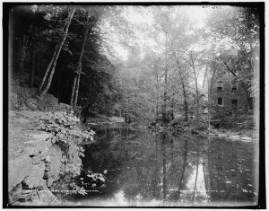 The Bronx's Old Mill, which produced snuff, photographed about 1900.  (Library of Congress)