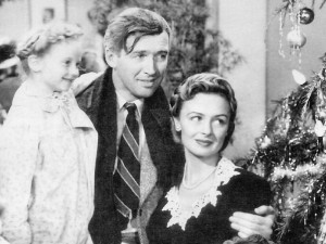 George Bailey (Jimmy Stewart) and his family saved the Savings and Loan in no small measure because the community knew him well. Managers of big banks' branches rarely are in place long enough to develop such trust. (Wikipedia Commons)
