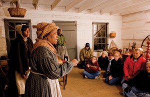 Participants discuss and reflect on their Follow the North Star experience. (Connor Prairie Interactive History Park)