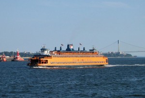 Other than seagulls swarming atop the Fresh Kills landfill (e.g., dump), there's probably no better symbol of Staten Island than the ferry that runs there from, and to, Manhattan.  (Wikipedia Commons)