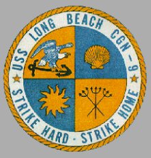 The Long Beach's memorable insignia.  Check out the ship's slogan thereon.  (U.S. Navy)