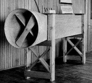 The brothers' homemade wind tunnel.  (Library of Congress)