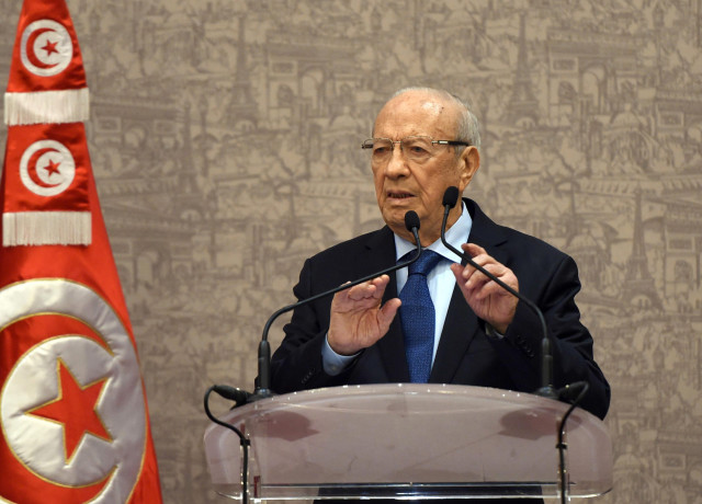 Newly-elected Tunisian President Beji Caid Essebsi gives a press conference in Tunis, Dec.24, 2014.