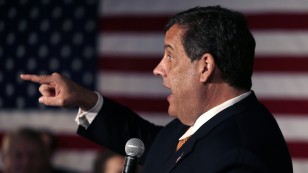 New Jersey Gov. Chris Christie answers a question as he addresses a gathering in Hampton, N.H on June 18, 2015. (AP)