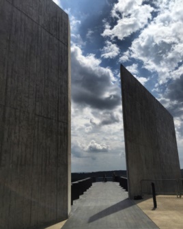 An exterior image shows one part of the new Flight 93 National Memorial Visitors Center in Shanksville, Pennsylvania, September 10, 2015. (K. Farabaugh/VOA)