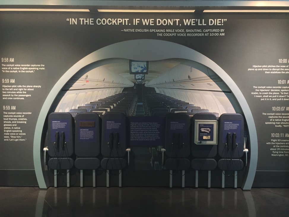 An exhibit inside the Flight 93 Memorial in Shanksville, PA (K. Farabaugh/VOA) 