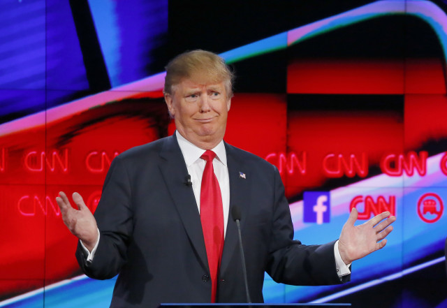 Republican presidential candidate Donald Trump speaks during the Republican presidential debate in Las Vegas on Dec. 15, 2015. (AP)