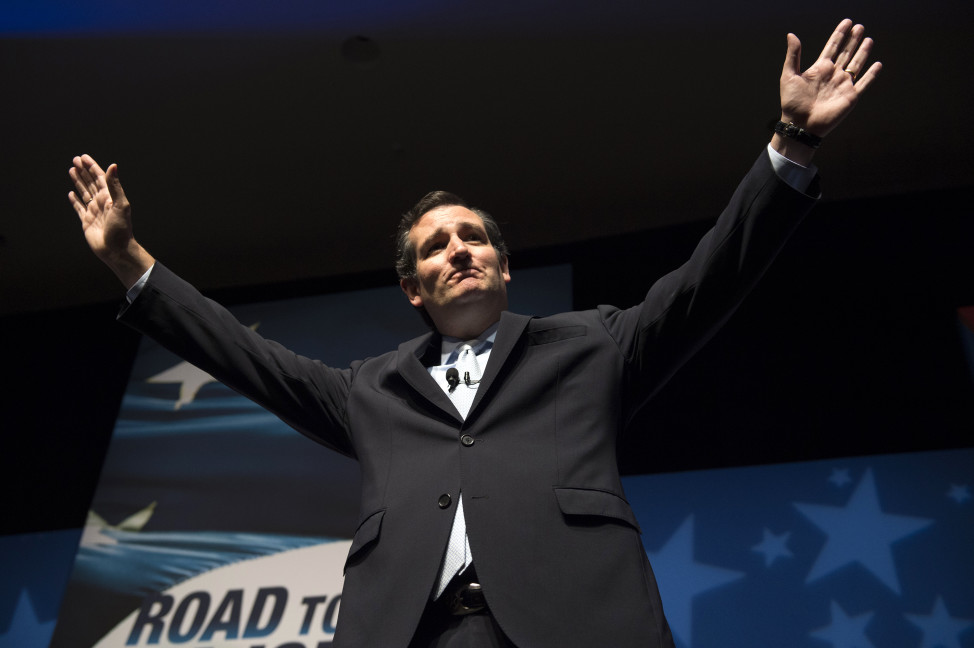 Senator Ted Cruz, R-Texas arrives to speak at the Faith and Freedom Coalition's Road to Majority event in Washington on June 19, 2014. (AP)