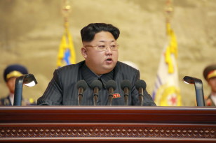 North Korean leader Kim Jong Un speaks at a veteran's conference iin this undated photo released by North Korea's state news agency on July 26, 2015.(Reuters)