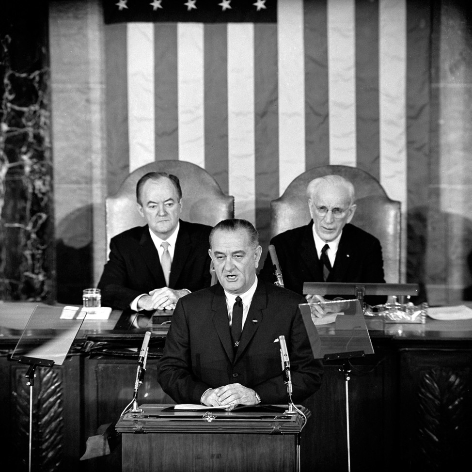 In this March 15, 1965 file photo, President Lyndon B. Johnson addresses a joint session of Congress in Washington, where he urged the passing of the Voting Rights Act (AP/file)