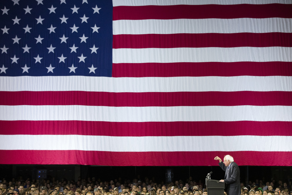 Democratic presidential candidate Sen. Bernie Sanders speaks during an election night event on April 26, 2016 in Huntington, W.Va. (AP)