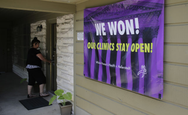 A woman enters Choice Clinic, formerly Whole Woman's Health Clinic, Monday, June 27, 2016, in Austin, Texas. Abortion providers celebrating the U.S. Supreme Court striking down major Texas abortion restrictions Monday also begrudgingly acknowledged a daunting reality: The damage is done, and no time soon are women likely to see new clinics start replacing dozens that have folded since 2013. (AP) 