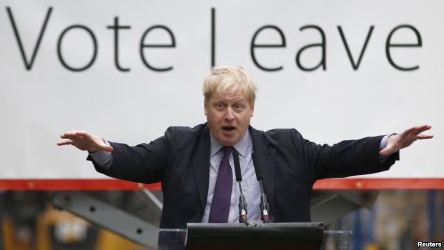 London Mayor Boris Johnson speaks at a "Out" campaign event, in favor of Britain leaving the European Union, at Europa Worldwide freight company in Dartford, Britain, March 11, 2016.
